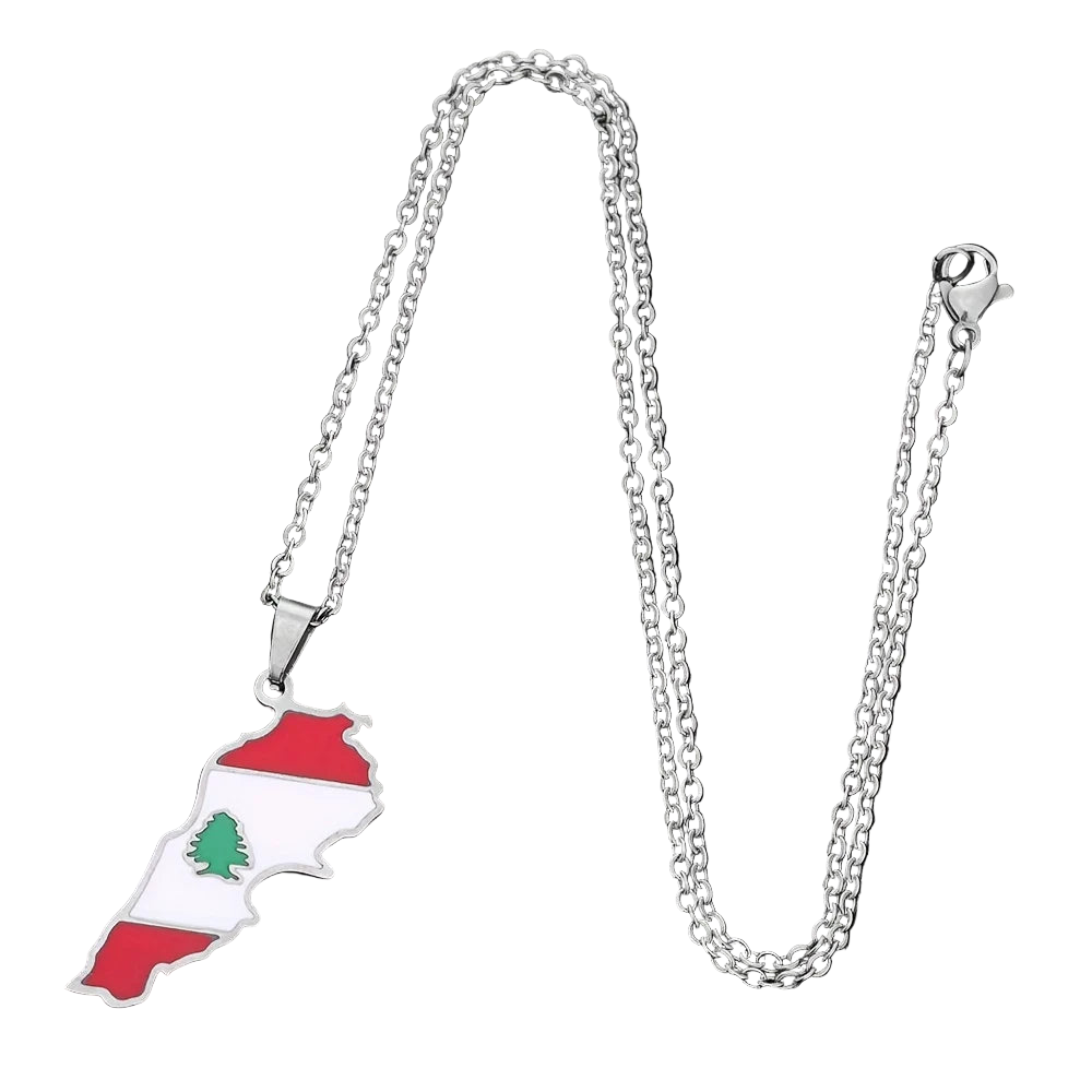 Lebanon Map Flag Necklace