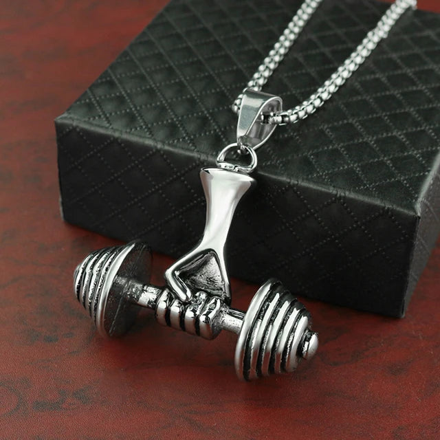 Dumbbell Hand Necklace