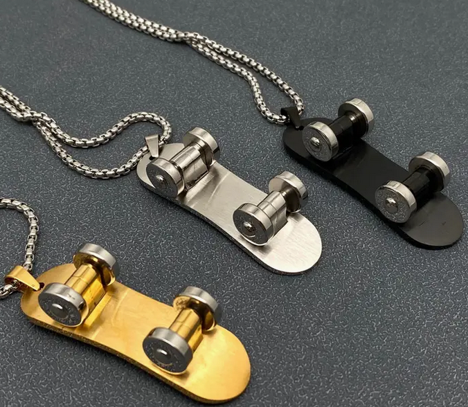 Skateboard Necklace