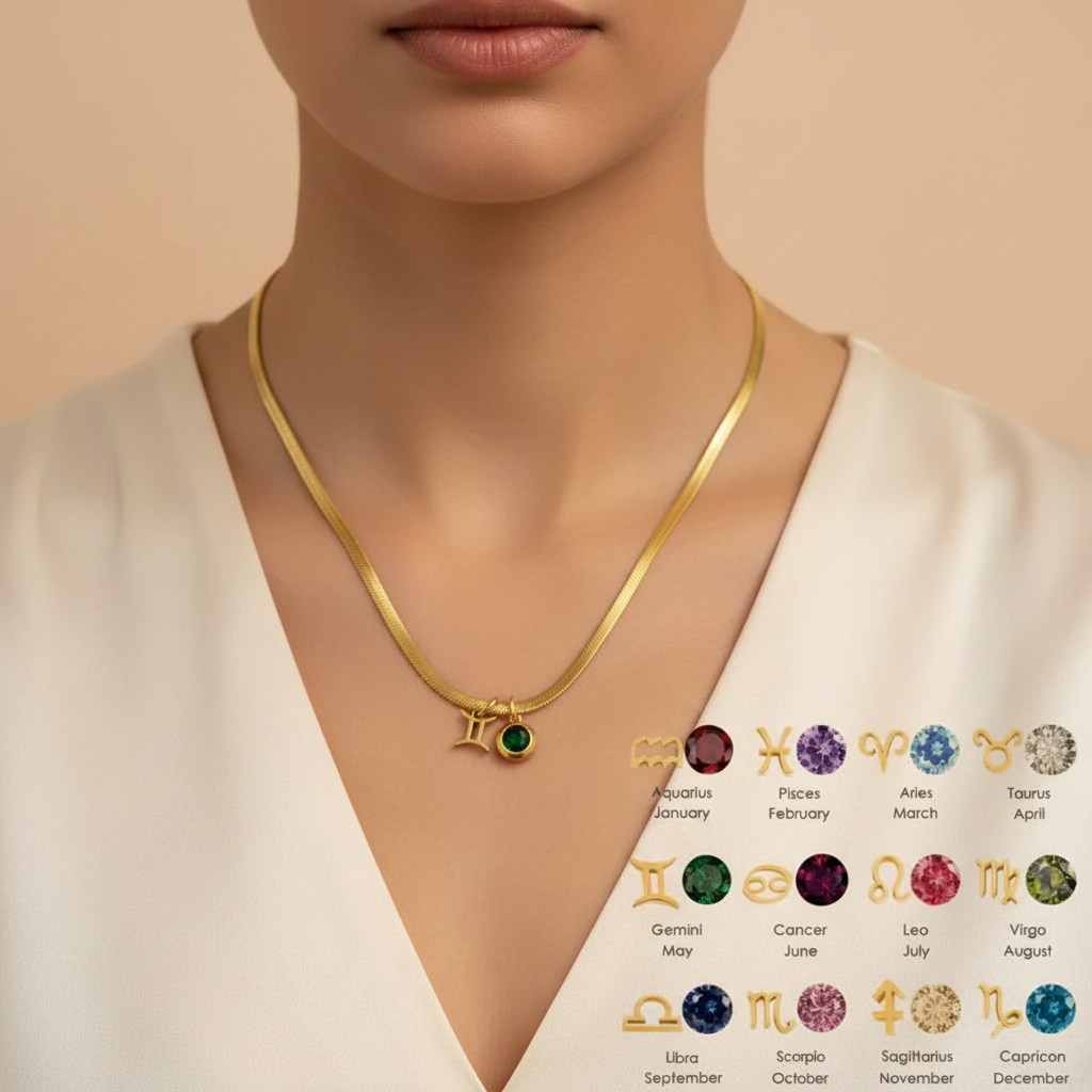 Zodiac Birthstone Necklace