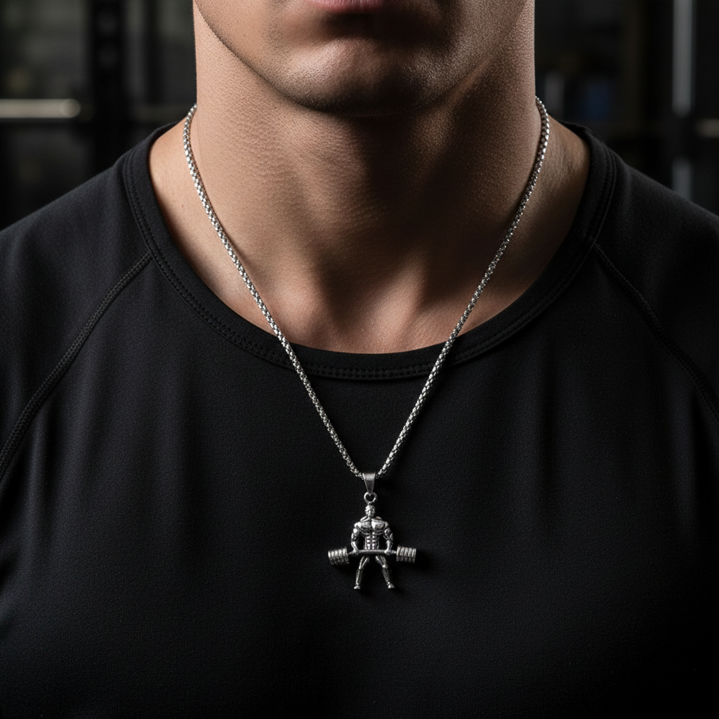 Gym Barbell Necklace