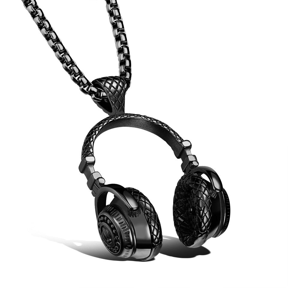 Headphones Necklace - Stainless Steel Music Jewelry | DJ Pendant