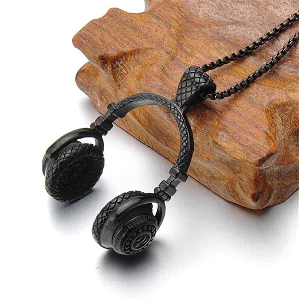 Headphones Necklace - Stainless Steel Music Jewelry | DJ Pendant
