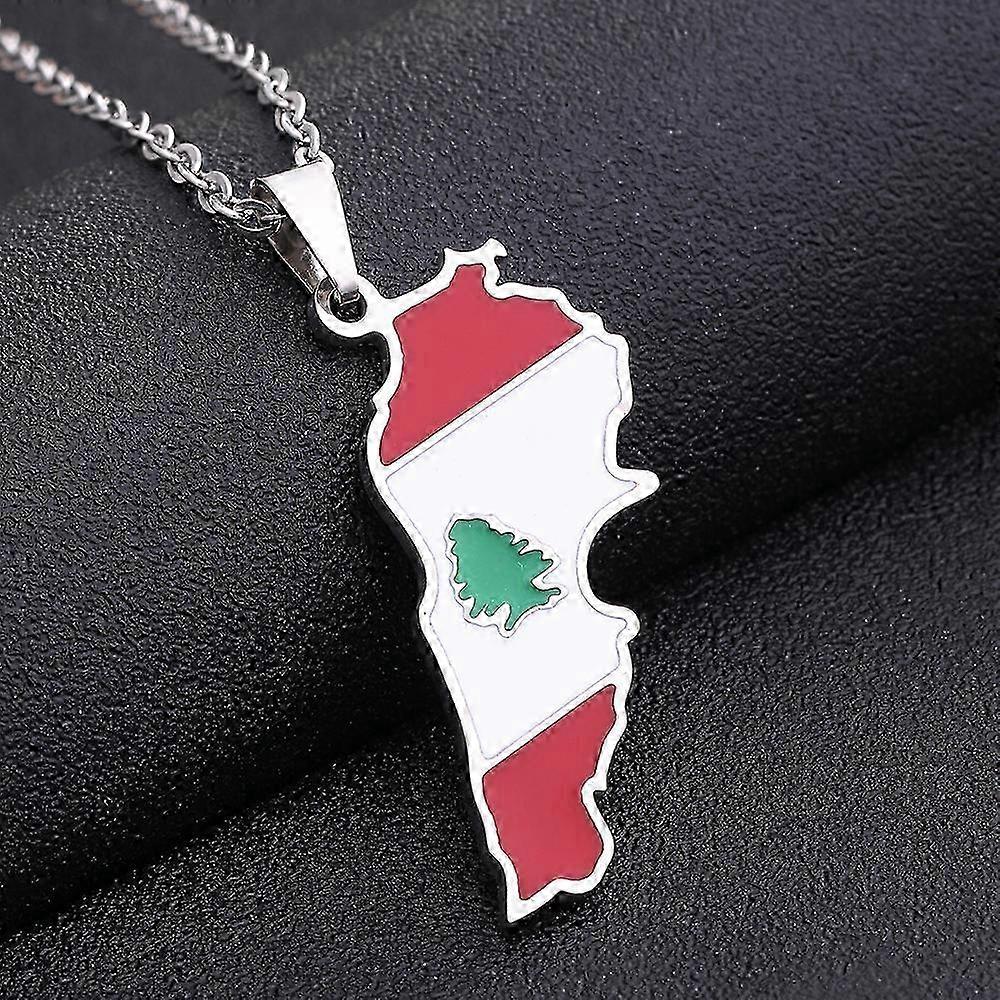 Lebanon Map Flag Necklace
