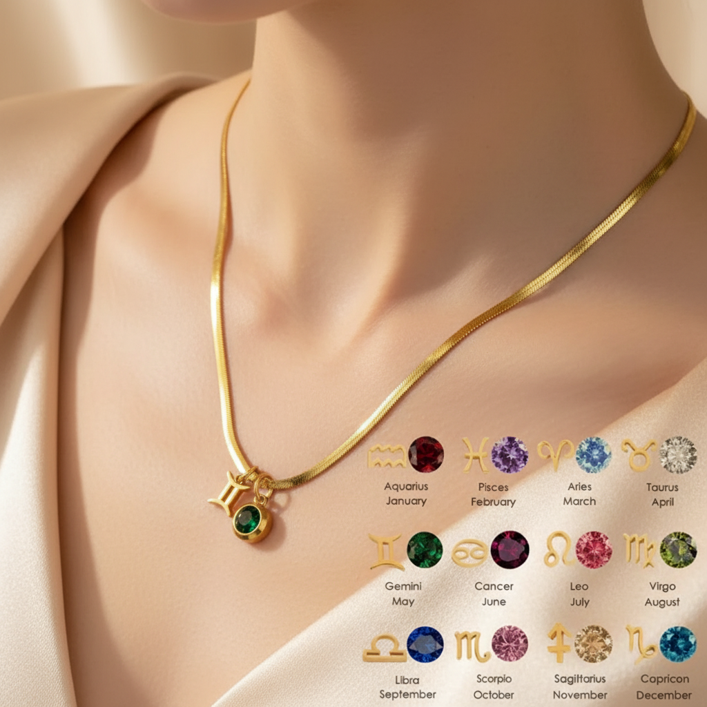 Zodiac Birthstone Necklace